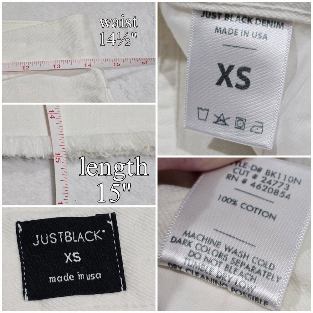 Just Black ✦ White High-Rise Denim Mini Skirt ✦ Raw Hem Structured Cotton XS NWT - Picture 10 of 12